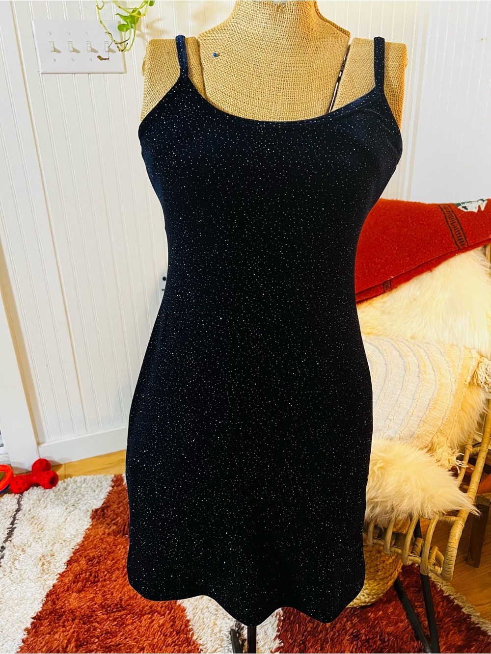 VTG Goth/grunge style Black Sparkle mini Dress